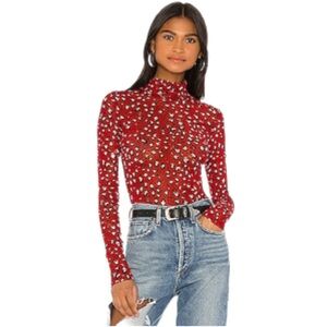 SANCTUARY Sheer Talent Mesh Top in Red Leopard